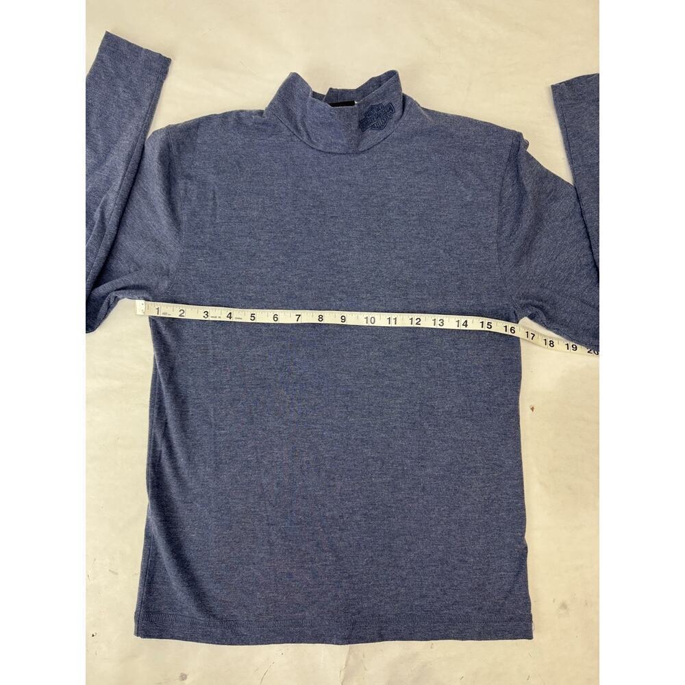 Harley-Davidson Blue Long Sleeve Turtleneck Blue Motorcycle Biker Logo Large - Picture 2 of 7